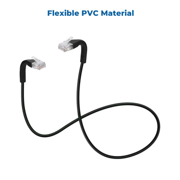 InstallerParts Ethernet Cable CAT6A UTP Bendable Slim Cable- Black- Professional Series - 10Gigabit/Sec Network/High Speed, 28AWG, 550MHZ