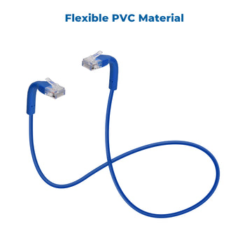 InstallerParts Ethernet Cable CAT6A UTP Bendable Slim Cable- Blue- Professional Series - 10Gigabit/Sec Network/High Speed, 28AWG, 550MHZ
