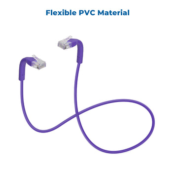 InstallerParts Ethernet Cable CAT6A UTP Bendable Slim Cable- Purple- Professional Series - 10Gigabit/Sec Network/High Speed, 28AWG, 550MHZ