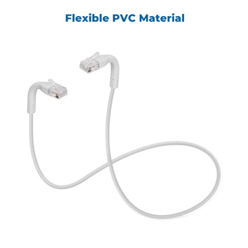 InstallerParts Ethernet Cable CAT6A UTP Bendable Slim Cable- White- Professional Series - 10Gigabit/Sec Network/High Speed, 28AWG, 550MHZ