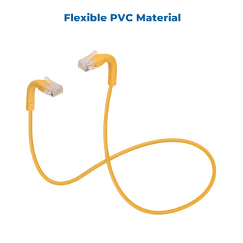 InstallerParts Ethernet Cable CAT6A UTP Bendable Slim Cable- Yellow- Professional Series - 10Gigabit/Sec Network/High Speed, 28AWG, 550MHZ