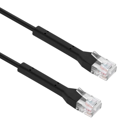 InstallerParts Ethernet Cable CAT6A UTP Bendable Slim Cable- Black- Professional Series - 10Gigabit/Sec Network/High Speed, 28AWG, 550MHZ