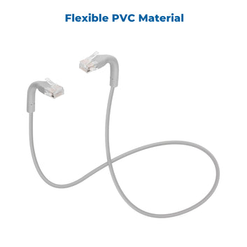 InstallerParts Ethernet Cable CAT6A UTP Bendable Slim Cable- Gray- Professional Series - 10Gigabit/Sec Network/High Speed, 28AWG, 550MHZ