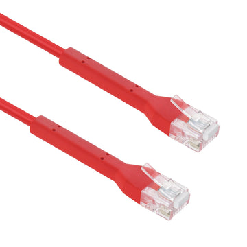 InstallerParts Ethernet Cable CAT6A UTP Bendable Slim Cable- Red- Professional Series - 10Gigabit/Sec Network/High Speed, 28AWG, 550MHZ