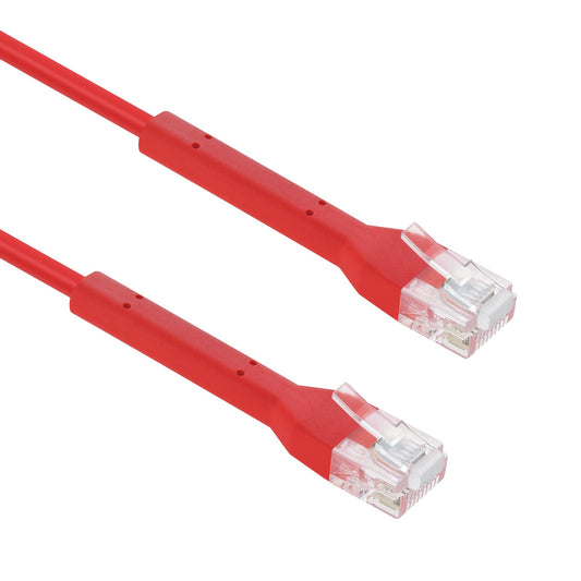 InstallerParts Ethernet Cable CAT6A UTP Bendable Slim Cable- Red- Professional Series - 10Gigabit/Sec Network/High Speed, 28AWG, 550MHZ