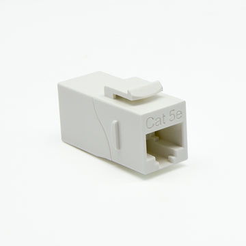 InstallerParts Cat.5E RJ45 Right Angle Coupler Keystone Latch, White