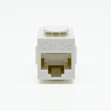 InstallerParts Cat.5E RJ45 Right Angle Coupler Keystone Latch, White