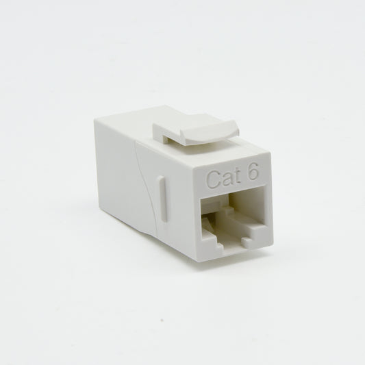 InstallerParts Cat6 RJ45 Right Angle Coupler Keystone Latch, White