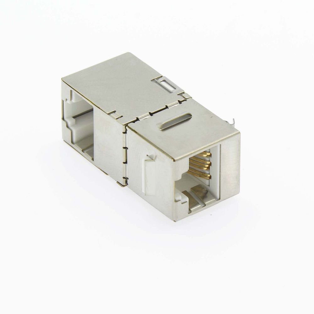 InstallerParts Cat.5E RJ45 Shielded Right Angle Coupler Keystone Latch