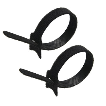 InstallerParts Cable Management Hook and Loop Wrap Strap 1/2" Width, Black, 8''