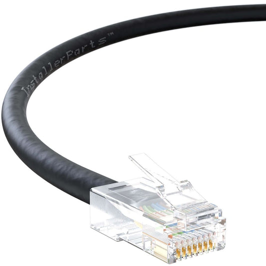 Ethernet Patch Cable CAT5E Cable UTP Non-Booted - Black - Professional Series - 1Gigabit/Sec Network/Internet Cable, 350MHZ